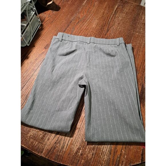 Maurices Womens Size Large Long Gray Metallic Stripe Stretch Bootcut Pants - Picture 3 of 3